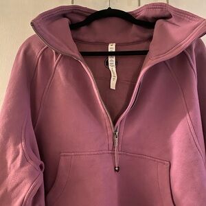 Lululemon Scuba Oversized Funnel Neck Half Zip Cropped Plum Sweatshirt xl/xxl